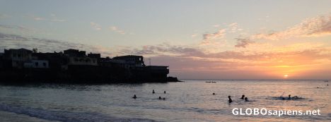 Postcard Itsandra (KM) - main beach at sunset