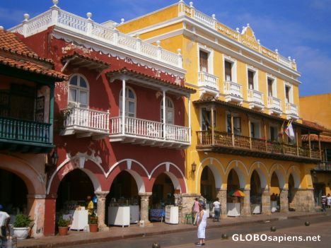 Postcard Ornate houses of old Cartagena