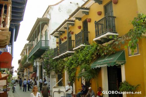 Postcard Old Cartagena City Street
