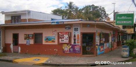 Postcard Old corner shop