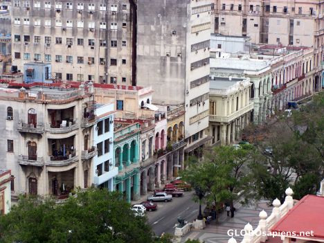 Postcard Historical buildings along the Paseo del Prado