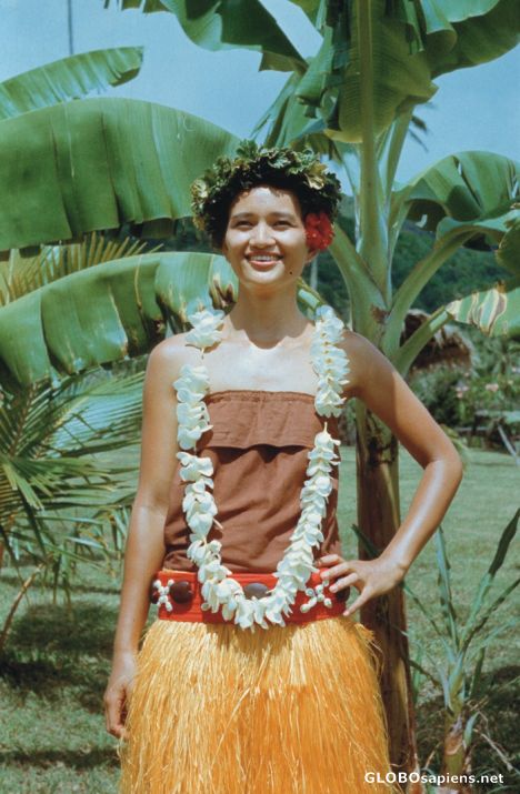 Postcard National costume - Cook Islands