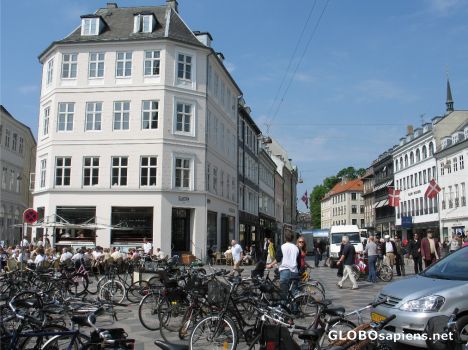 Postcard Typical Copenhagen street scene