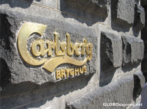 Postcard sign of the carlsberg brewhouse