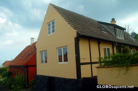 Postcard Gudhjem (DK) - typical house