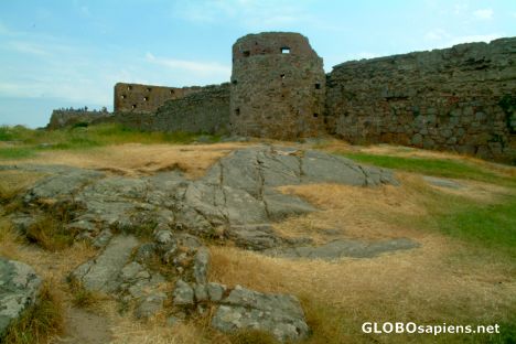 Postcard Hammershus Castle (DK) - the outer walls