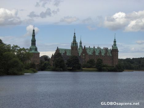 Postcard Frederiksborg Palace lake view