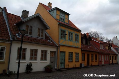 Postcard Odense - old town street