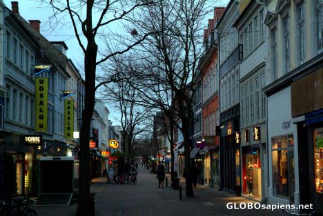 Postcard Odense - shopping district