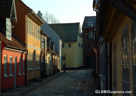 Postcard Odense - walking in the old town