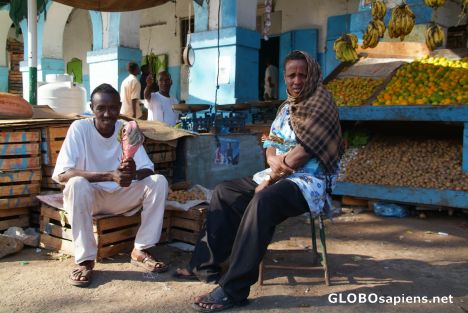 Postcard Djibouti City - Happy Merchants