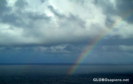 Postcard Tanetane (DM) - rainbow ending in the sea