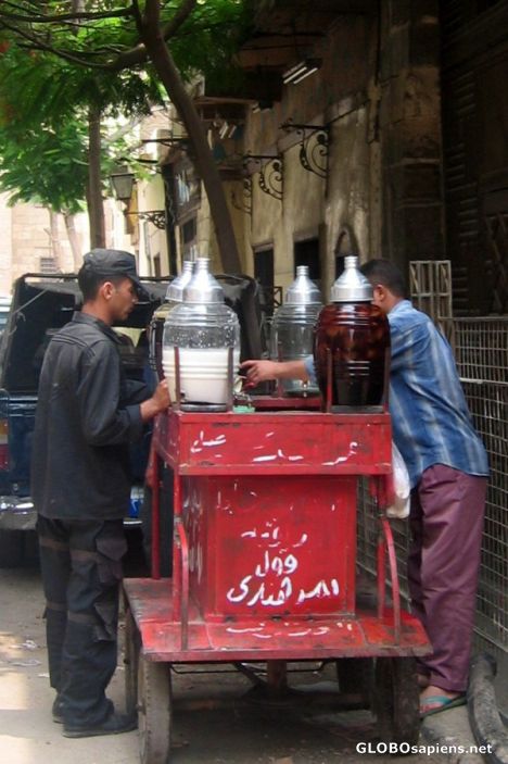 Postcard Drinks vendor in the Islamic Quarter of Cairo