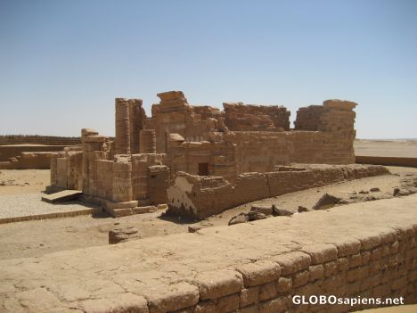 Postcard Temple Deir El-Hagar in ruins
