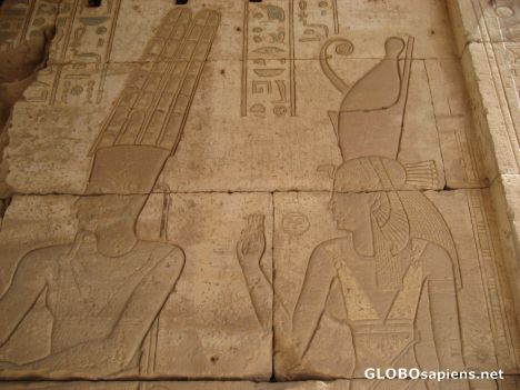Postcard King making offerings to Amun-Re - Temple of Hibis