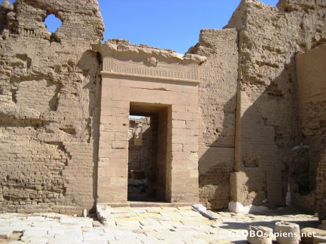 Postcard Temple of Dush - Traditional Horus/Cobra entrance