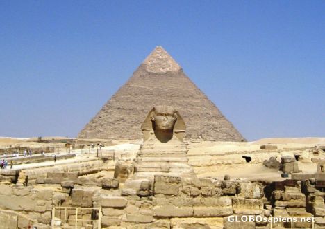 Postcard Sphinx and pyramid of Khafre