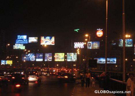 Postcard Cairo's Billboards at Night