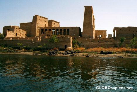 Postcard Aswan - side of the Temple of Philae