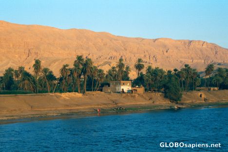 Postcard The Nile Valley - tiny village