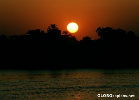 Postcard Sun setting in the Nile Valley