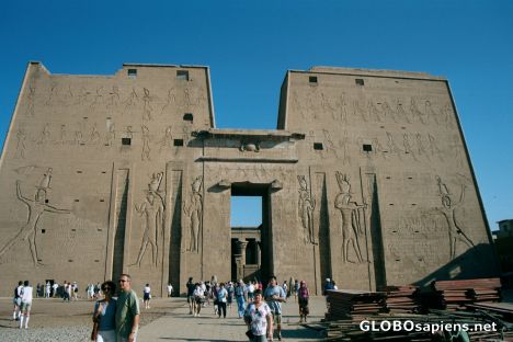 Postcard The main entrance of Edfu Temple