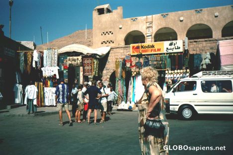 Postcard Bazaar in a small port on the Nile