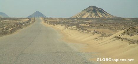 Postcard A sandy road to the Black Desert