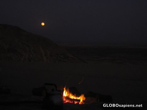 Postcard Full Moon over the Black Desert