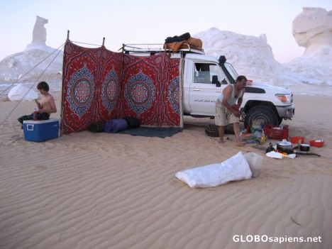 Postcard Our White Desert campsite
