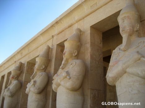 Postcard Hatshepsut's Temple - Colonnade of Statues