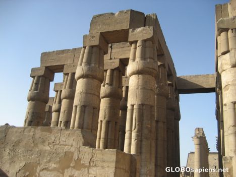 Postcard Luxor Temple - Papyrus Columns line up