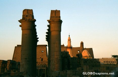 Postcard Luxor - at the back of the Luxor Temple