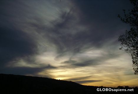 Postcard Mares tails at sunset