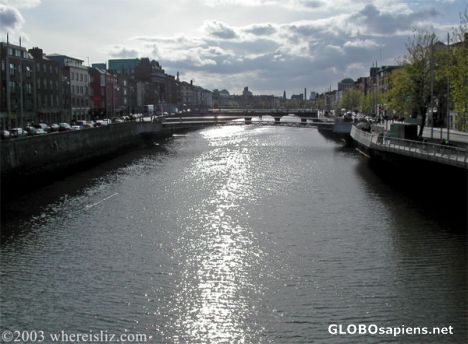 Postcard Late Afternoon, River Liffey, Dublin, Ireland