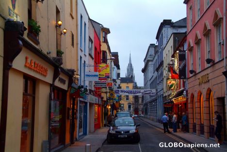 Postcard Cork - streets of social life after sunset