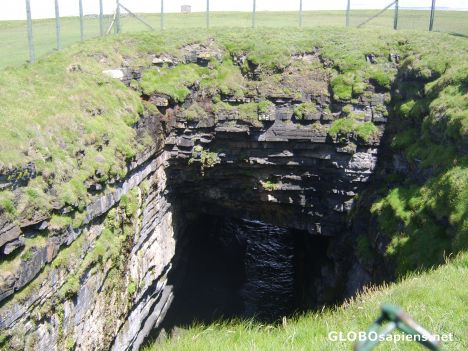 Postcard Downpatrick Head collapsed cave