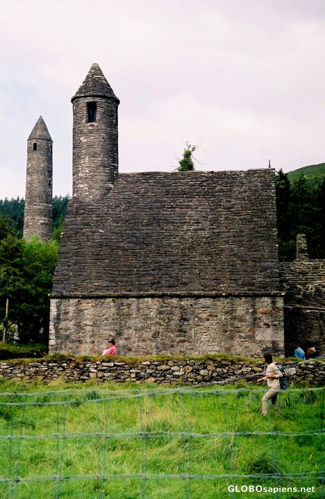 Postcard Glendalough - Monastery & tower