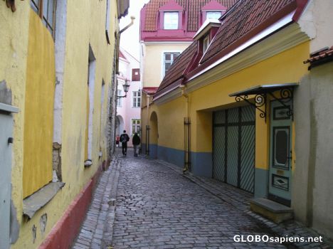 Postcard old and narrow sreets in the heart of Tallinn