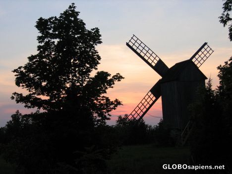 Postcard Windmill in Koguva by night