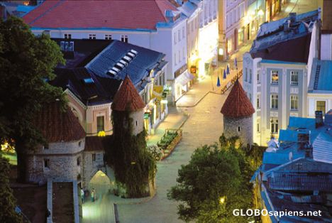 Postcard The Gates to Tallinn Old Town