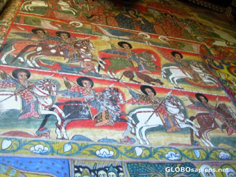 Postcard Tana lake monastery paintings.
