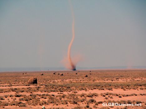 Postcard Sand tornado from the train to Djibouti.