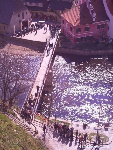 Postcard Vltava River 7o10 Midday Tourists