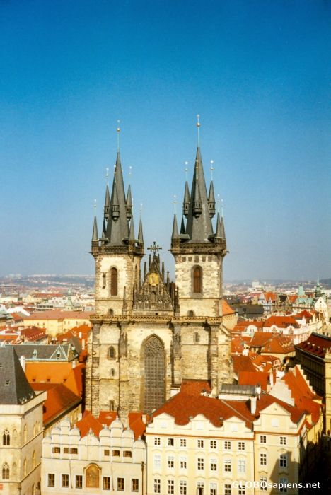 Postcard A blue sky in Prague