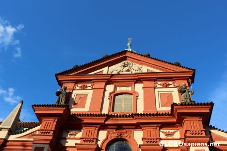 Postcard Facade of church in Prague