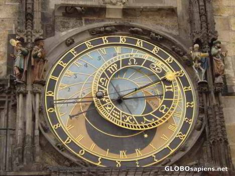Postcard astrological clock