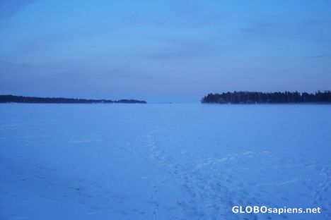 Postcard walking on the Baltic Sea