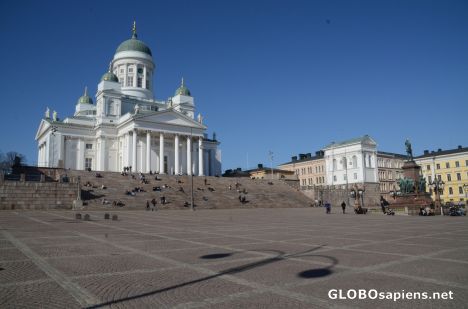 Postcard Helsinki (FI) - the Senate Square and Cathedral
