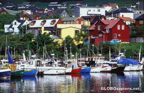 Postcard Torshavn harbor